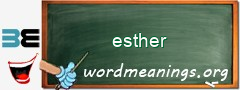 WordMeaning blackboard for esther
